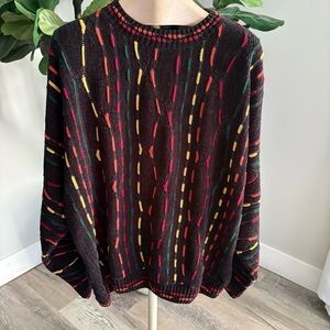 Vintage 90s Tundra for Bachrach Multicolor 3D Sweater Coogi Style Y2k Large